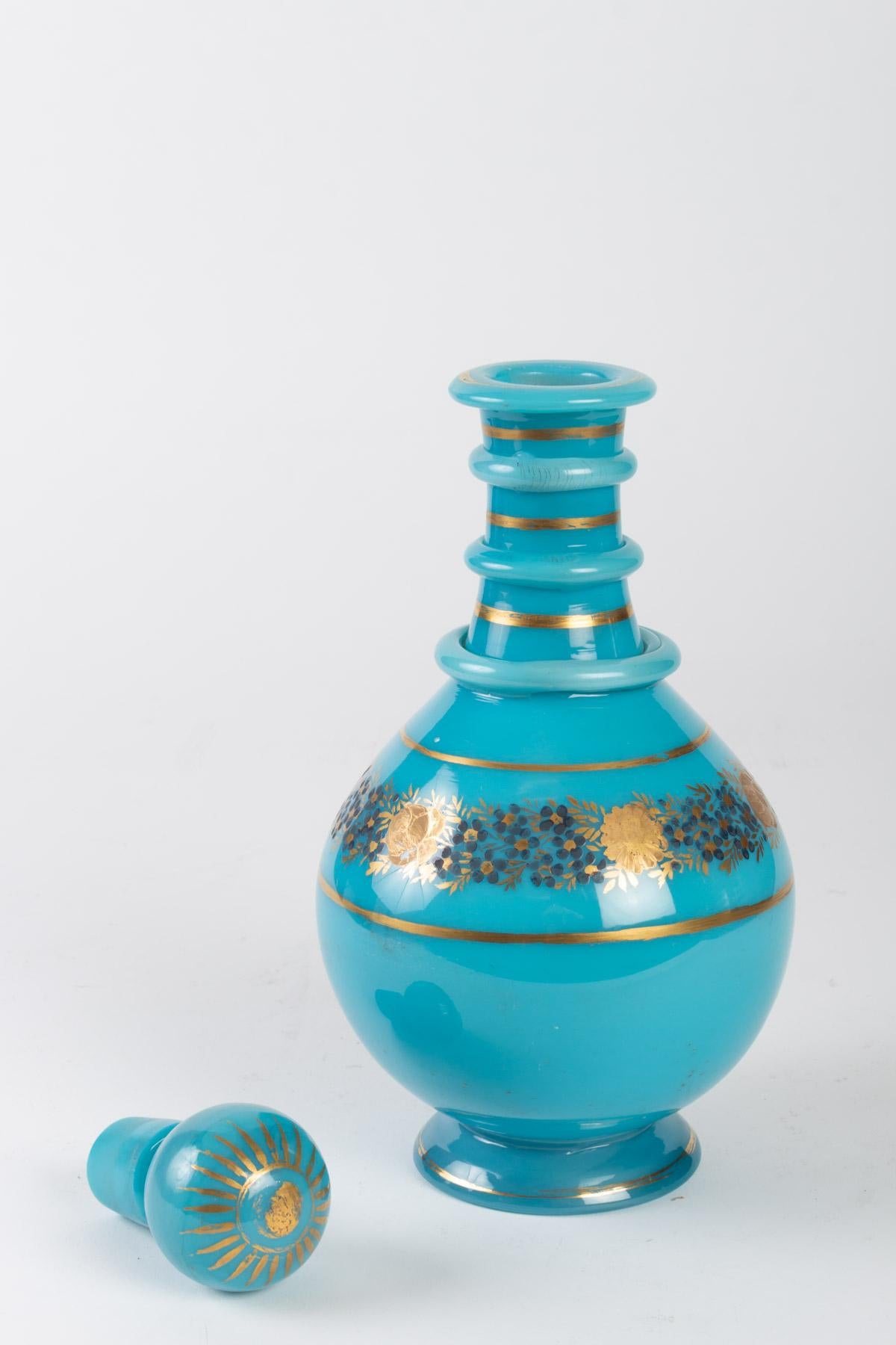 European Carafe in Turquoise Blue Opaline