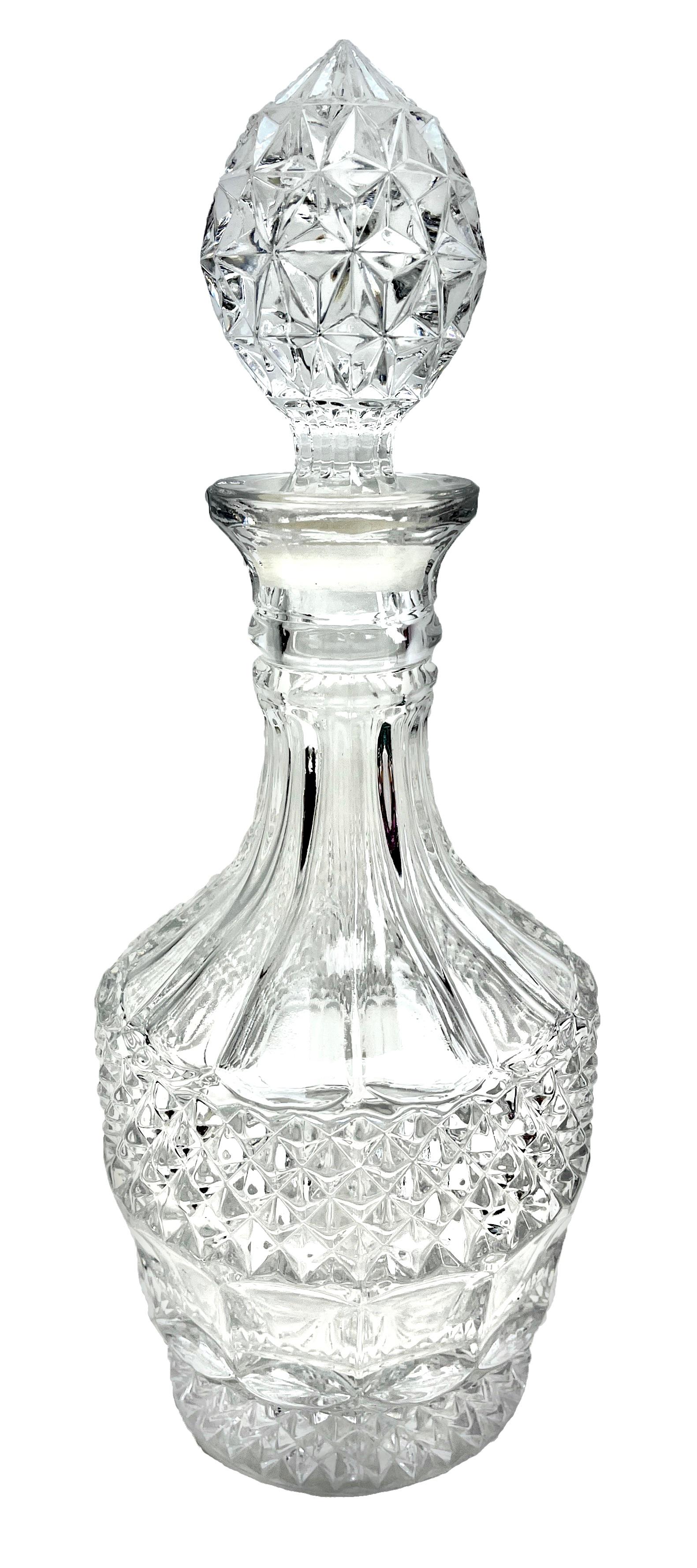 Carafe with Stopper and Set of 6 Small Wine, Liqueur Glasses For Sale 8