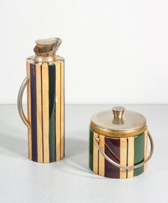 Caraffa termica e secchiello porta ghiaccio, design Aldo TURA. Italia, Anni 40