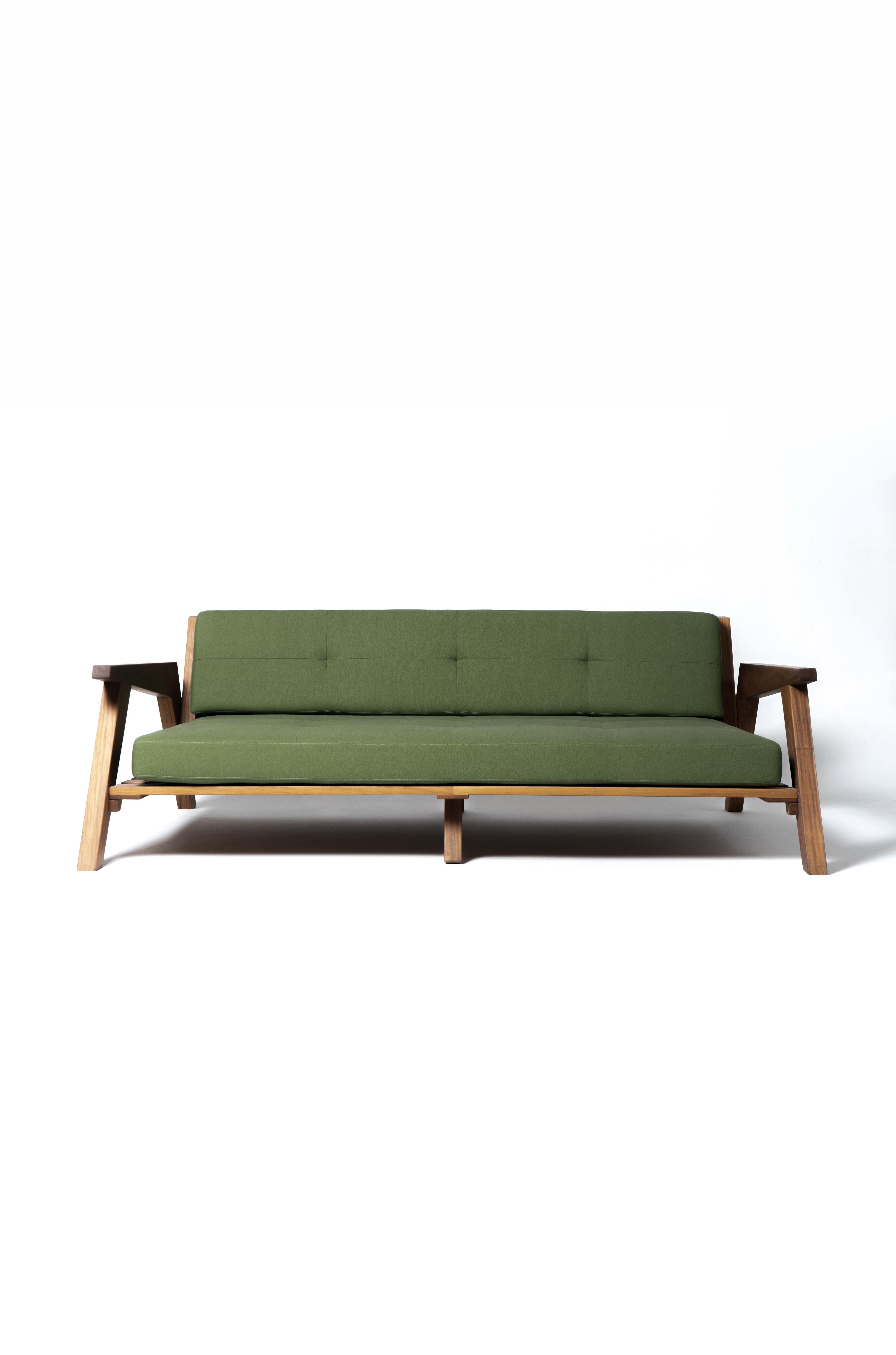 Modern Minimalist Brazilian Handcrafted Chaise Sofa 