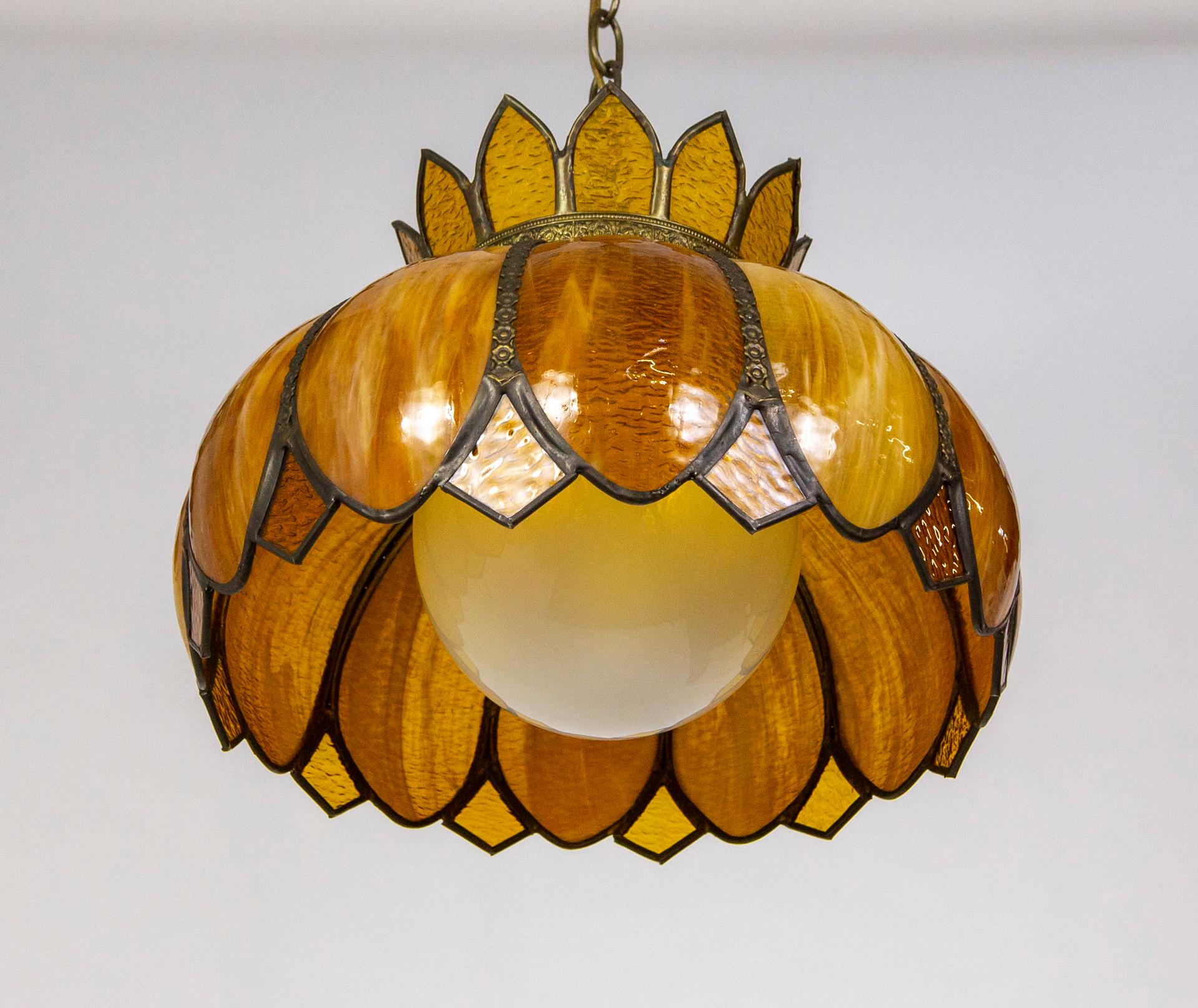 flower glass pendant light