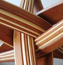 Caramel / naturel bamboo Coffee Table with Glass Top