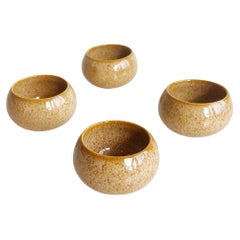 Caramel Beige Handmade Stoneware Mezcal Cups - Set of 4