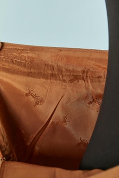 Caramel beige wool skirt with box-pleat CELINE
