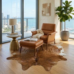 Caramel Brazilian Cowhide Rug, Approx. 7' x 8', One-of-a-Kind