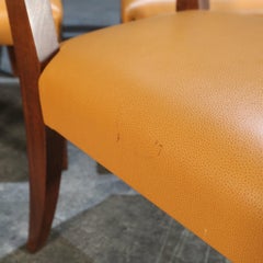 Caramel Brown Leather Chair, Set of Eleven