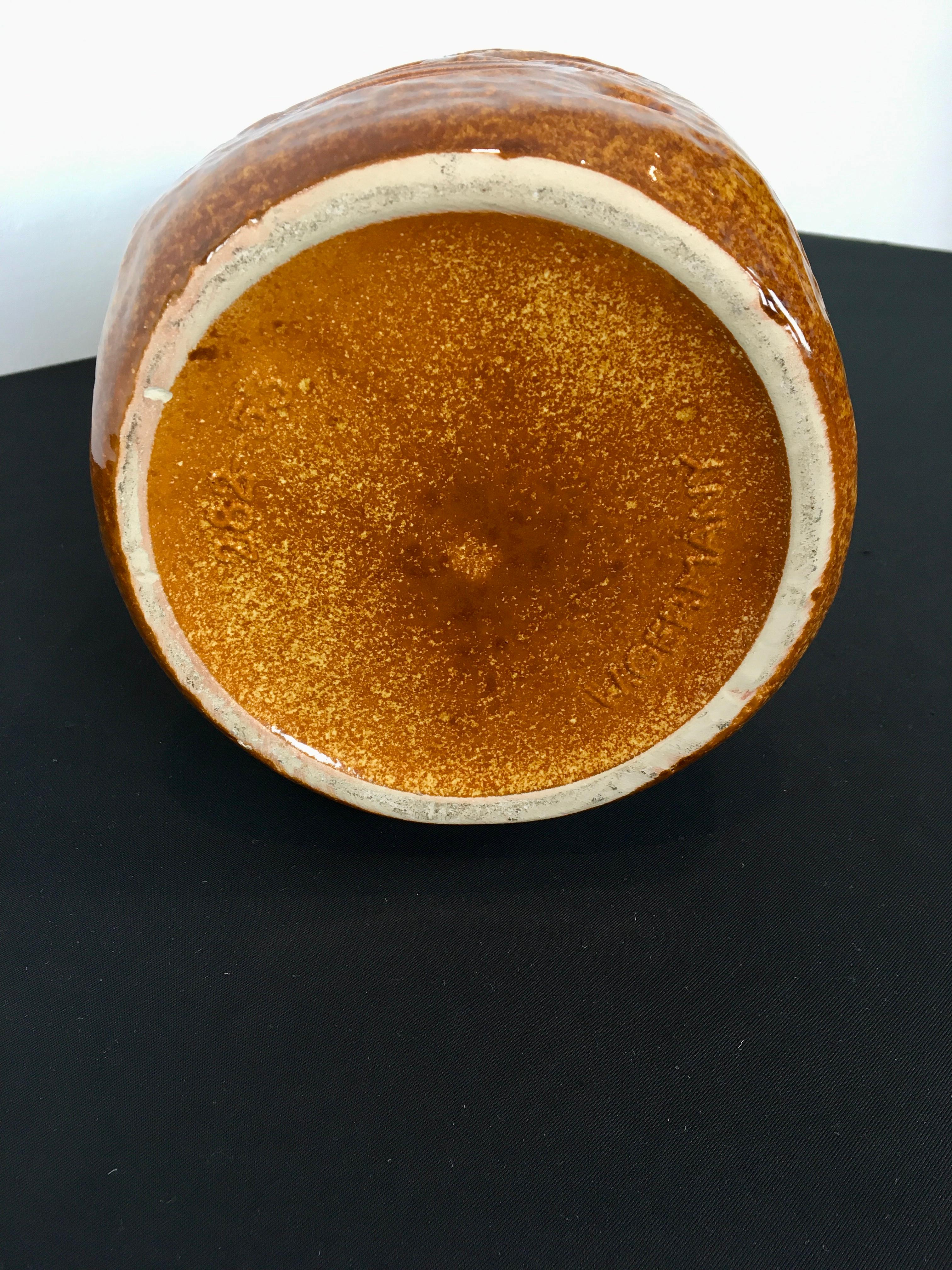 Caramel Brown Vase by Scheurich, Western Germany, 1970s For Sale 8