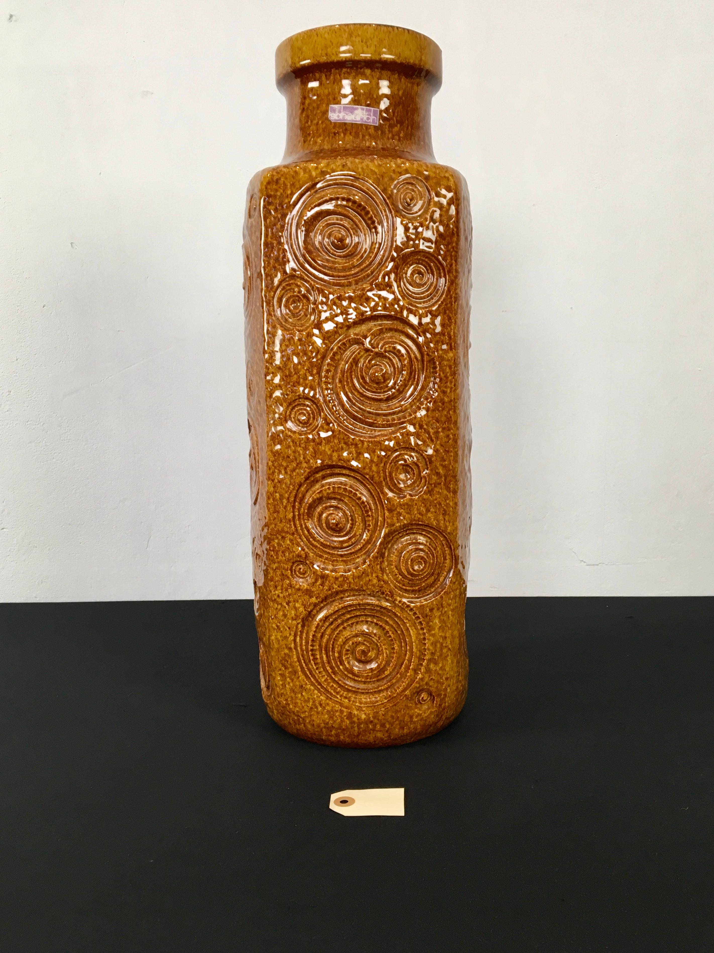 Caramel Brown Vase by Scheurich, Western Germany, 1970s For Sale 2