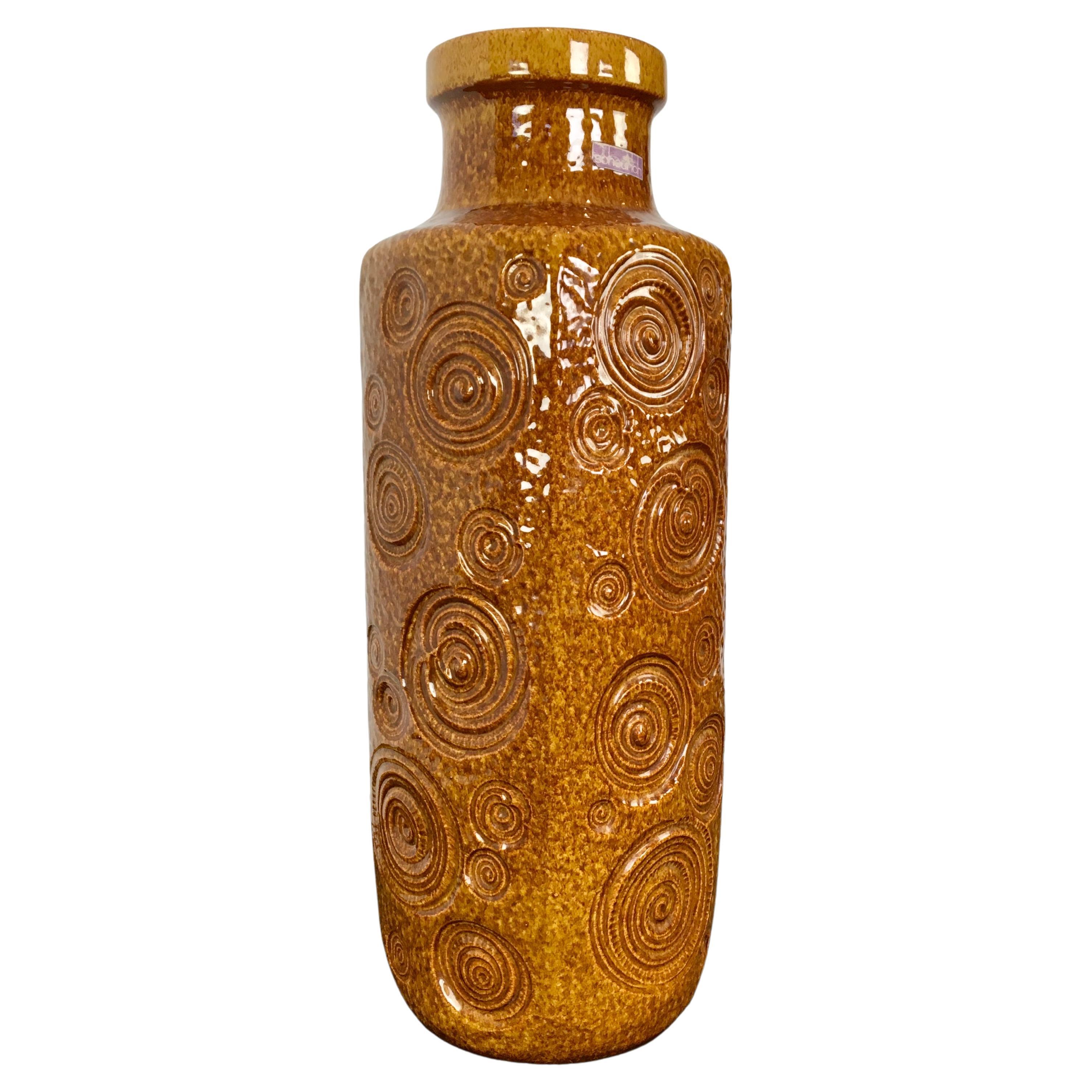 Caramel Brown Vase by Scheurich, Western Germany, 1970s For Sale
