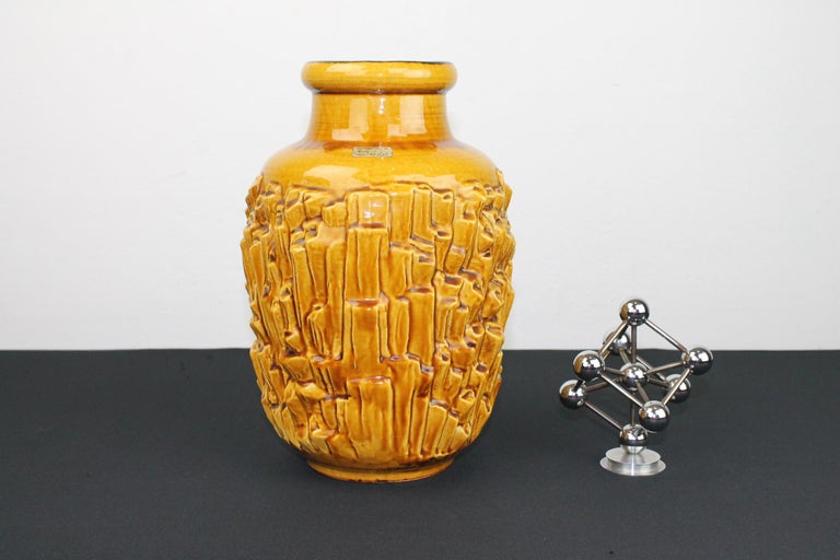 Caramel Brown Vase, Tönnieshof Carstens W-Germany, 1960s For Sale 4