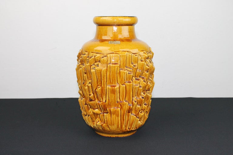 Caramel Brown Vase, Tönnieshof Carstens W-Germany, 1960s For Sale 10