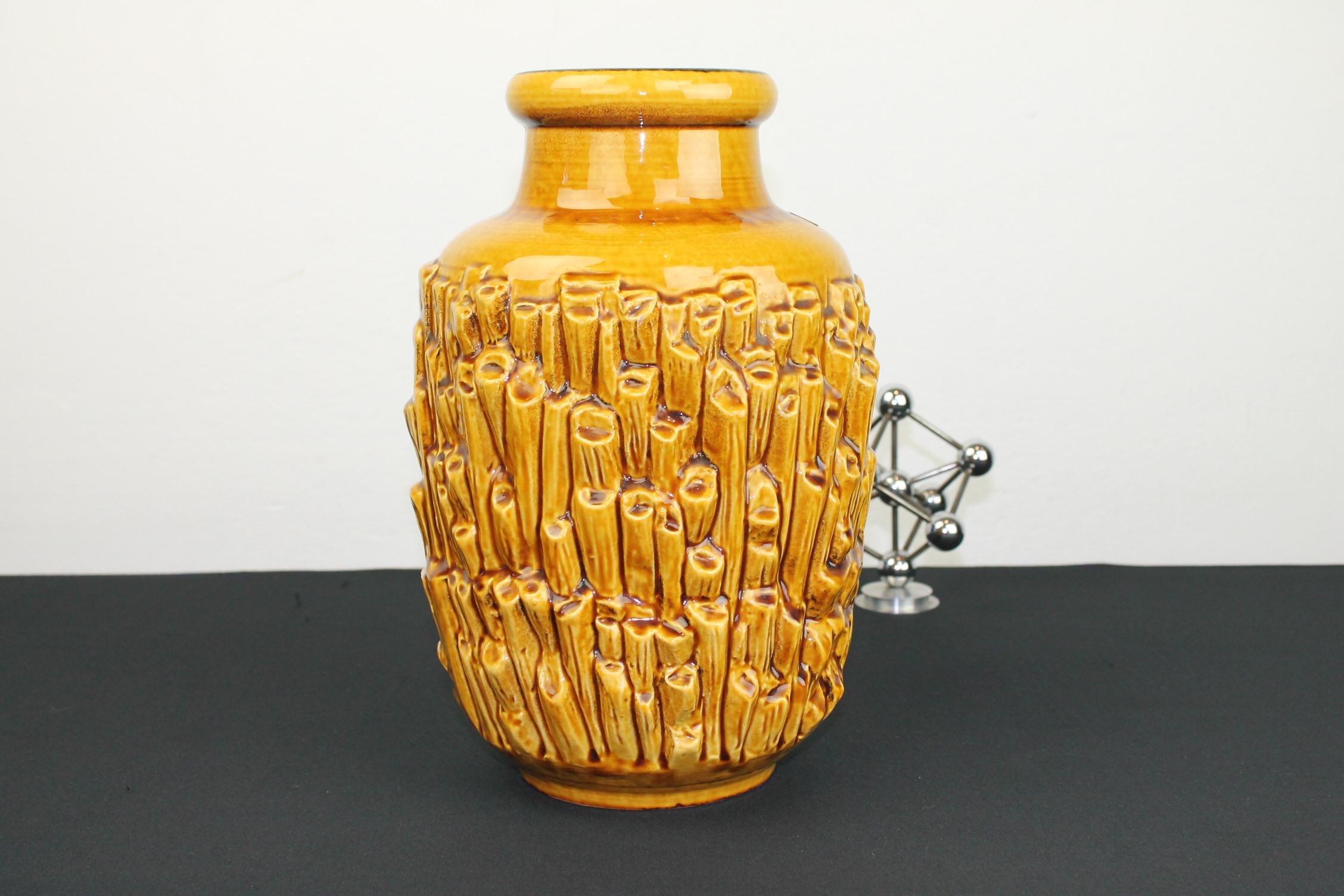 20th Century Caramel Brown Vase, Tönnieshof Carstens W-Germany, 1960s