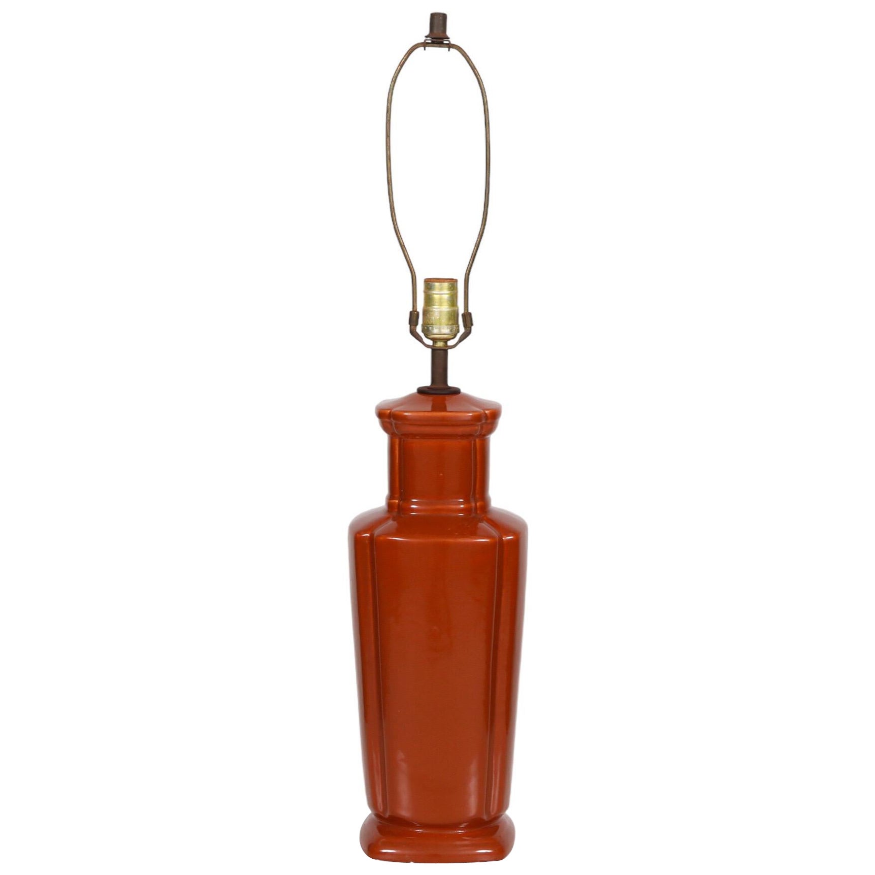 Karamellfarbene Keramik-Tischlampe