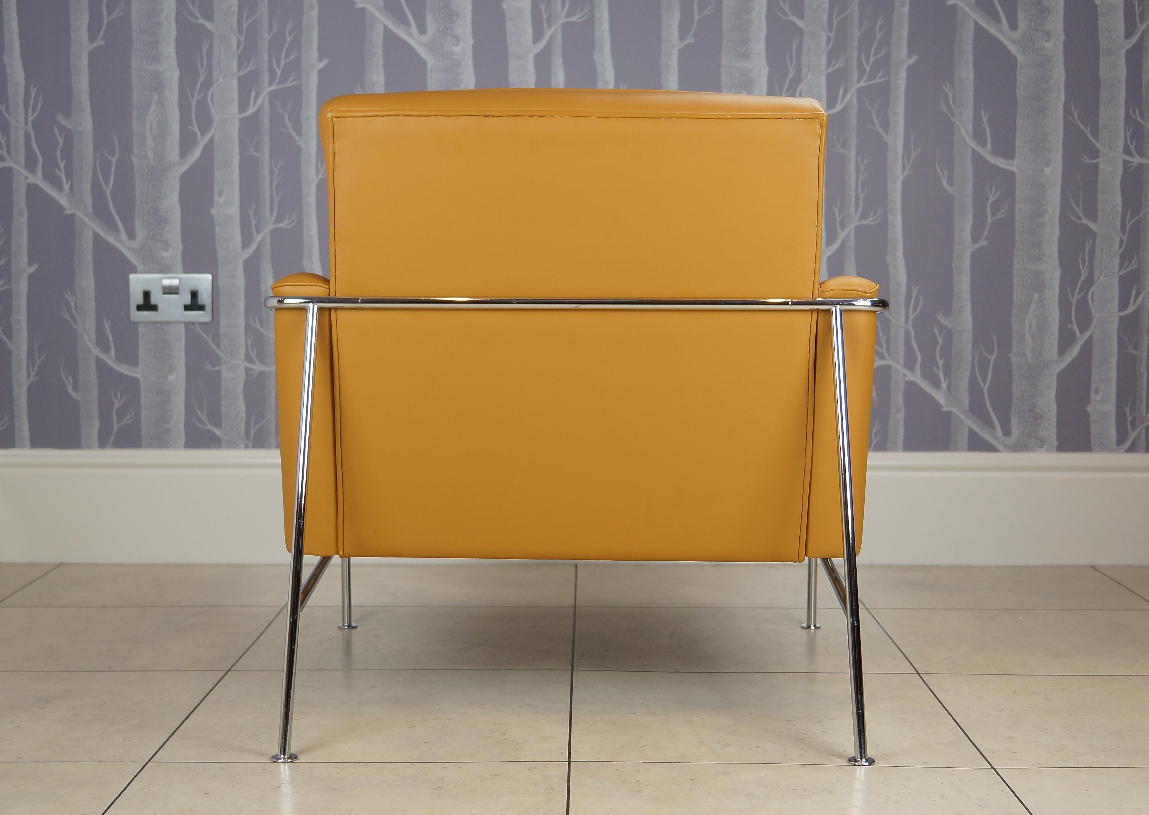 Caramel Leather Arne Jacobsen 3300 Vintage Armchair Lounge Chair, Fritz Hansen 2