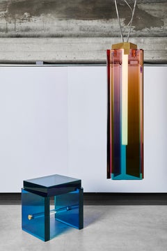 Caramel Pendant Lamp H 115 cm by Draga&Aurel, Resin, brass and led, 21st Century