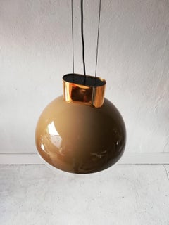 Anhängerlampe aus rundem Karamellglas von Staff, Deutschland, 1980er Jahre