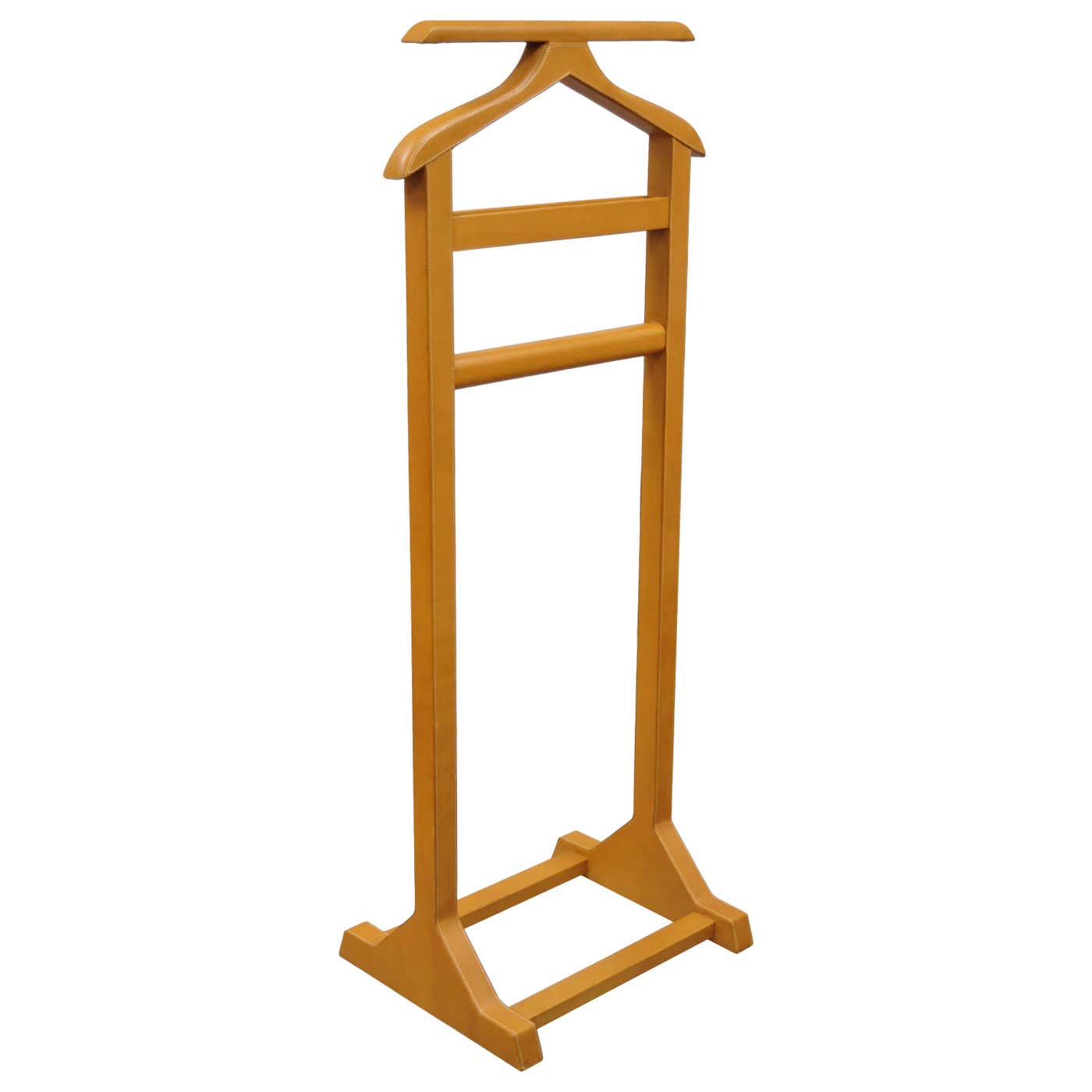 Caramel Stitched Saddle Leather Gentleman's Clothing Suit Valet Butler ...