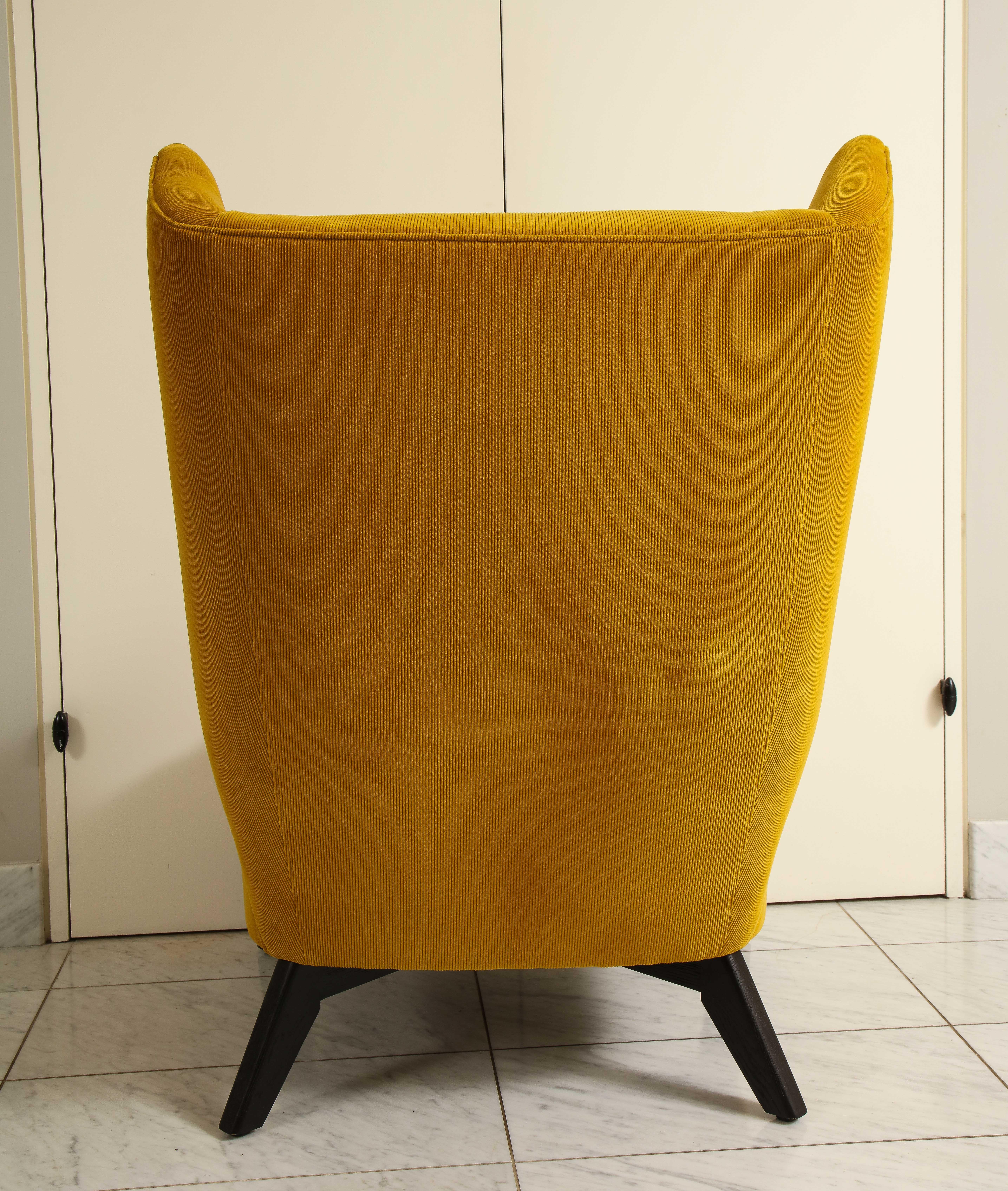20th Century Caramel Velvet Vintage Papa Bear Chair, Mid-Century Modern For Sale