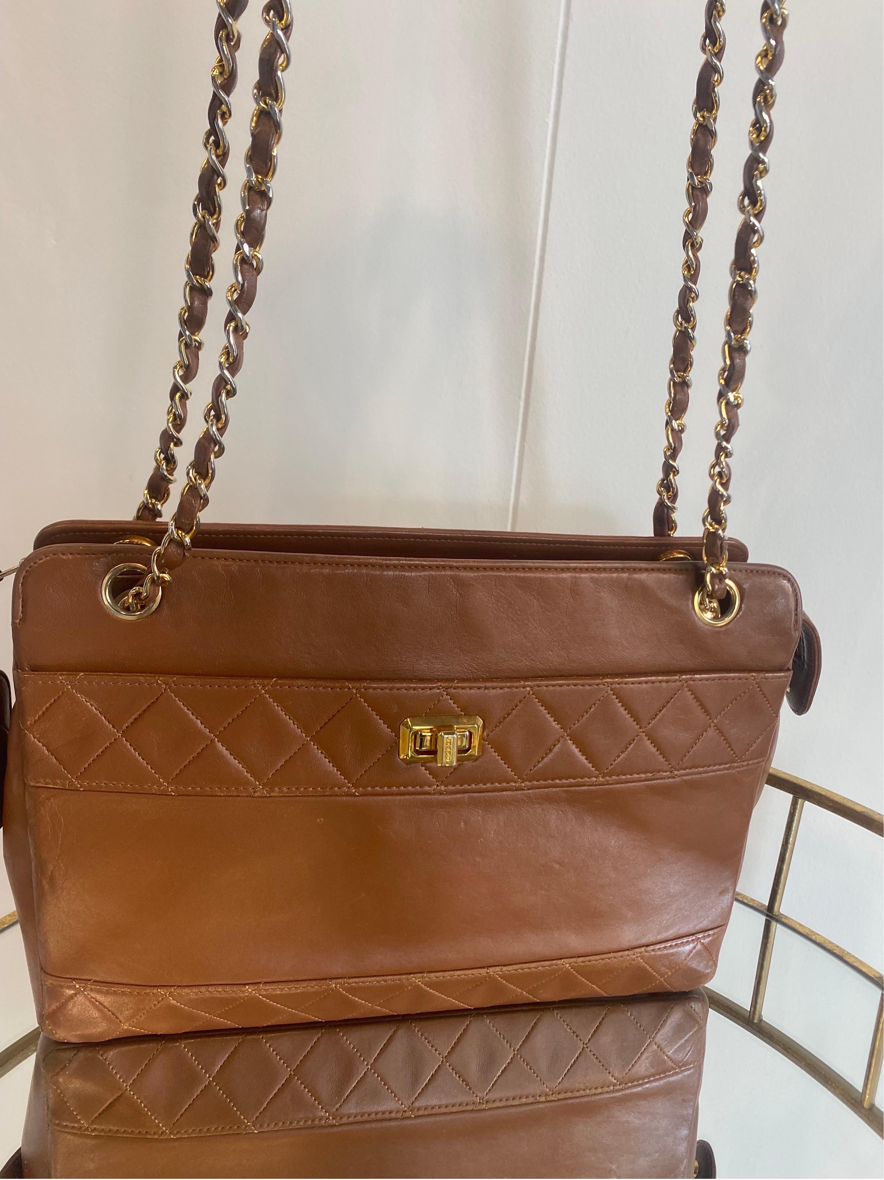 Caramel vintage shoulder bag Chanel ‘80 For Sale 9
