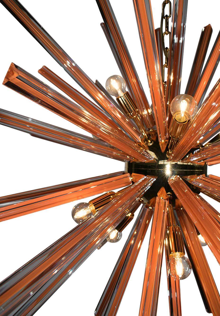 Vetro di Murano Lampadario Caramello Sputnik di Fabio Ltd in vendita