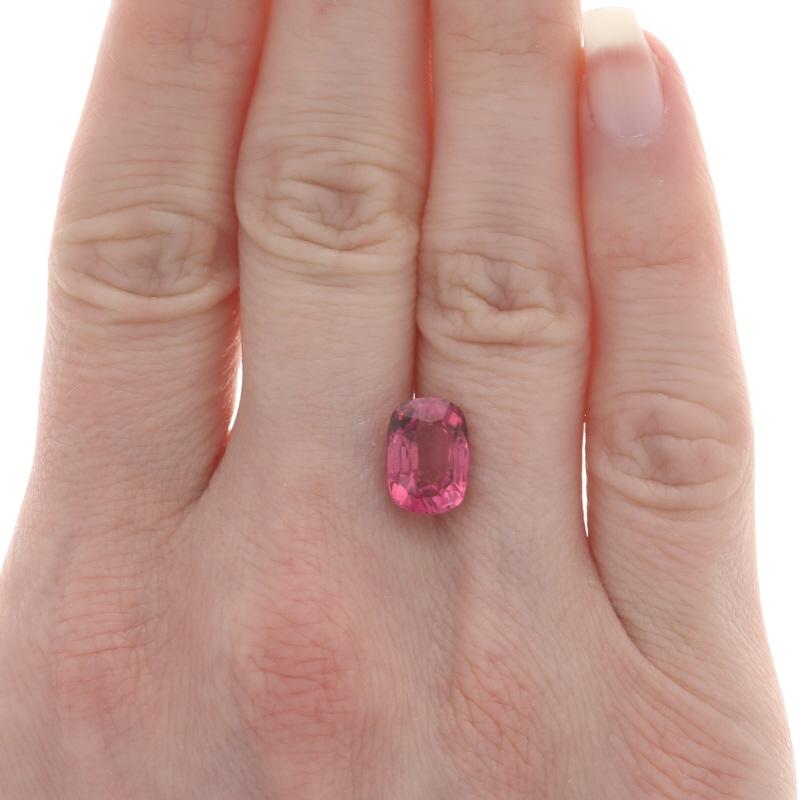 Cushion Cut Carat: 3.53ct Cut: Cushion Color: Pink Size: (mm) 10.80 x 7.68 x 5.71  Condition For Sale