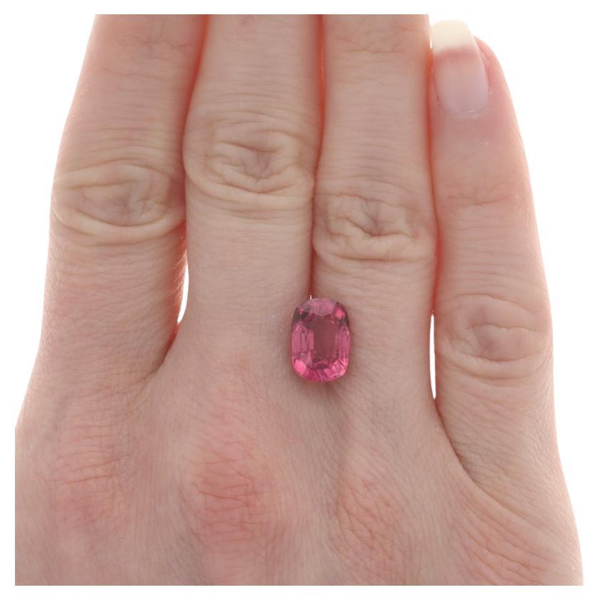 Carat: 3.53ct Cut: Cushion Color: Pink Size: (mm) 10.80 x 7.68 x 5.71  Condition For Sale