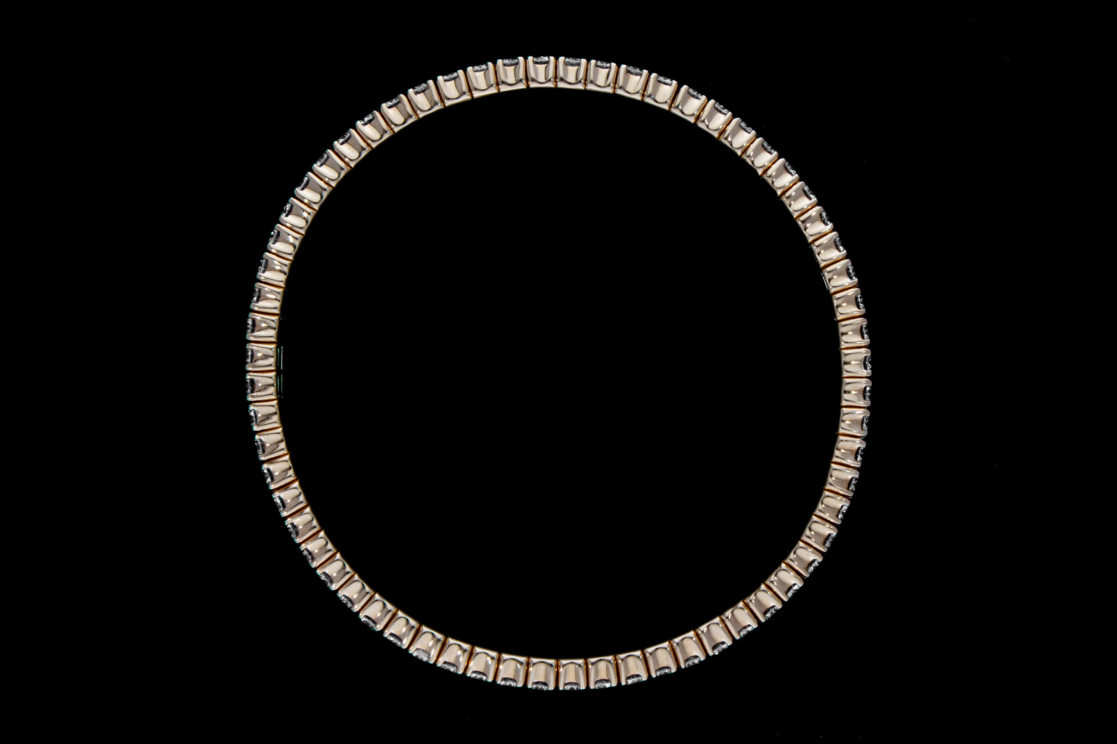 Carat 4.11 Elastic Diamond Tennis Bracelet. Rose Gold 18 Kt. Made in Italy. For Sale 6