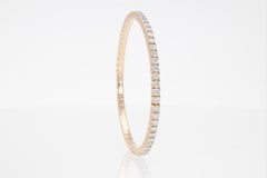 Carat 4.11 Elastic Diamond Tennis Bracelet. Rose Gold 18 Kt. Made in Italy.