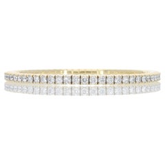 Bracciale elastico con diamanti da 4.30 carati. Oro giallo 18 Kt. Prodotto in Italia.