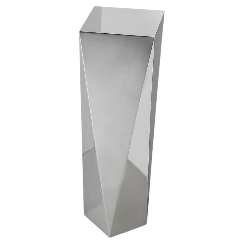 Carat Extra Large, Pedestal in Hand Polished Stainless Steel For Sale