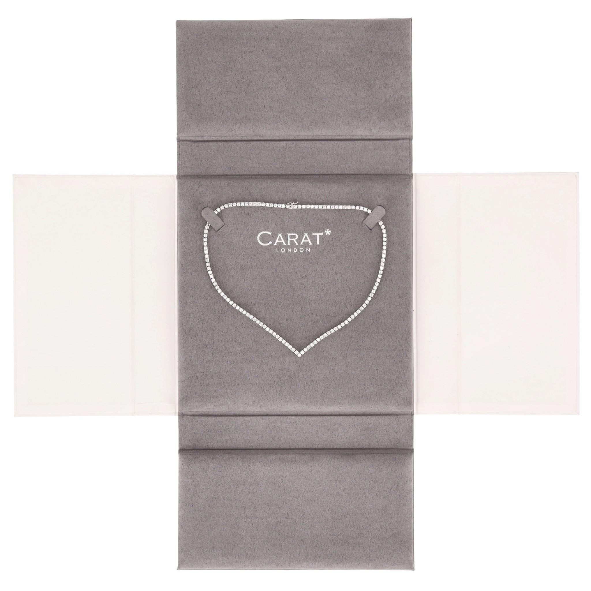 Carat London Vee Line Collana placcata in oro bianco con pietre brillanti in vendita 1