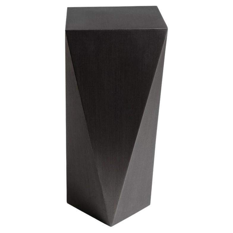 Carat M, Pedestal in Hand Patinated Silver Leaf For Sale