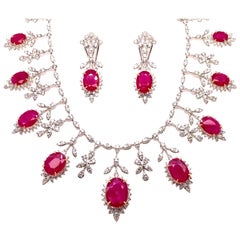 Ruby Diamond Necklace Set & Ring 