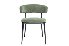 Caratos Dining Chair in Sage-colored Velvet by Maxalto - Available Now