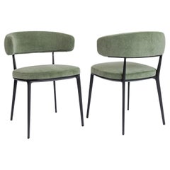 Caratos Dining Chairs in Sage-colored Velvet by Maxalto - Available Now