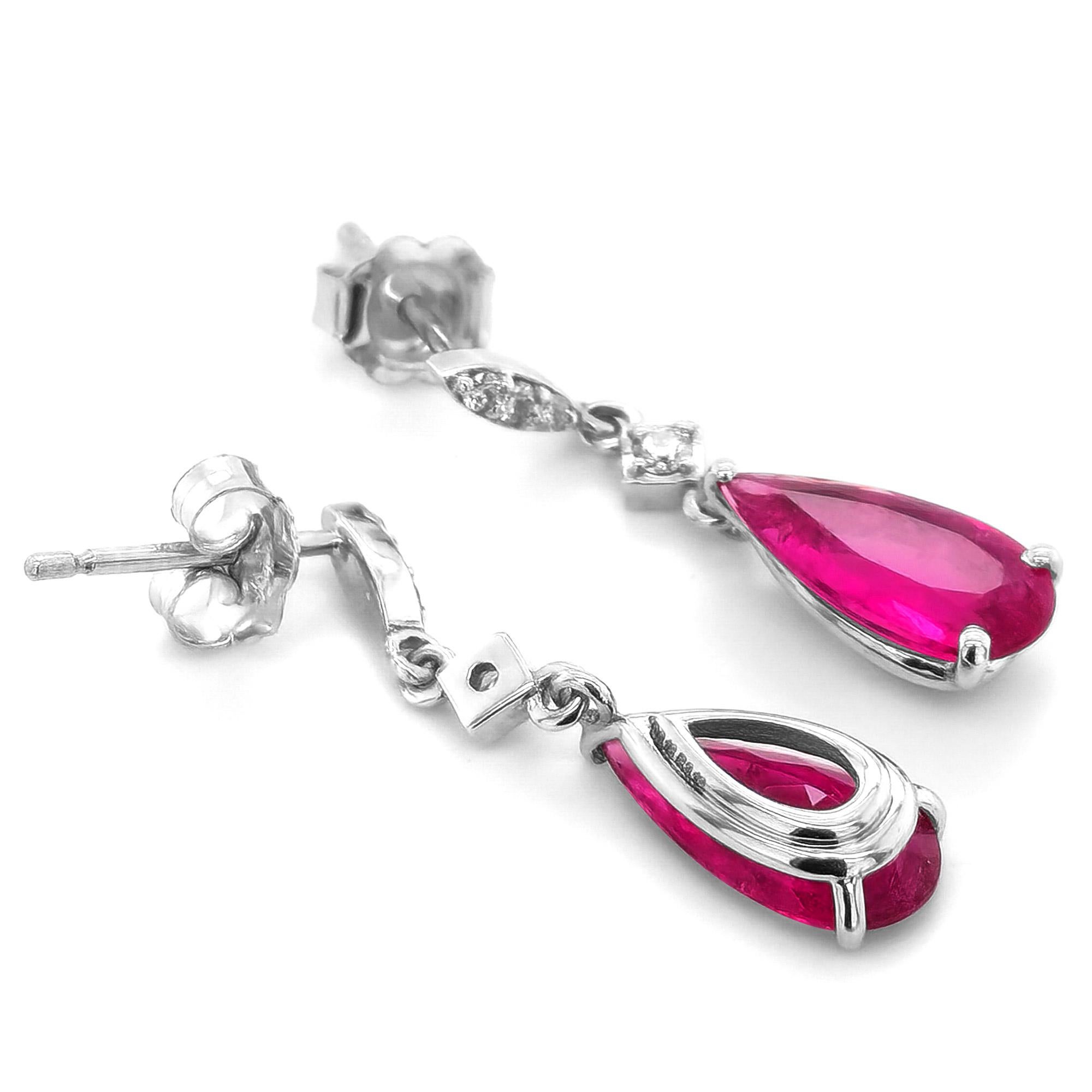 Mixed Cut 3.12 Carat Pink Tourmalines Diamonds Earrings 