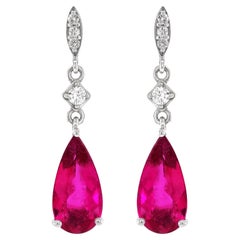 3.12 Carat Pink Tourmalines Diamonds Earrings 