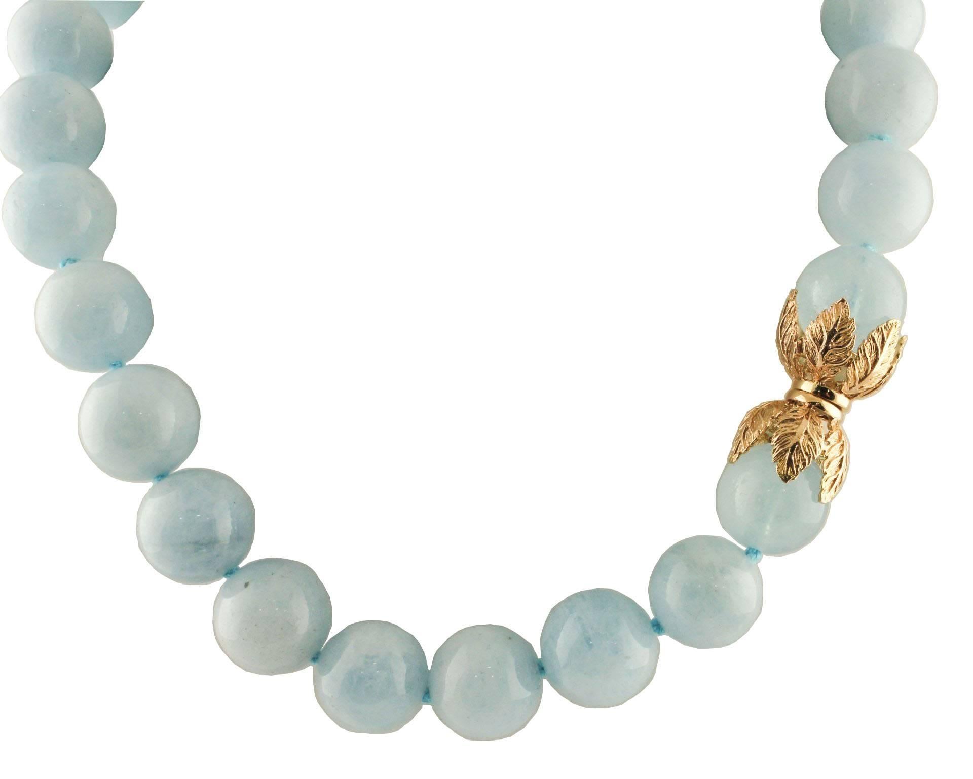 Women's Aquamarine Rose Gold Choker Necklace