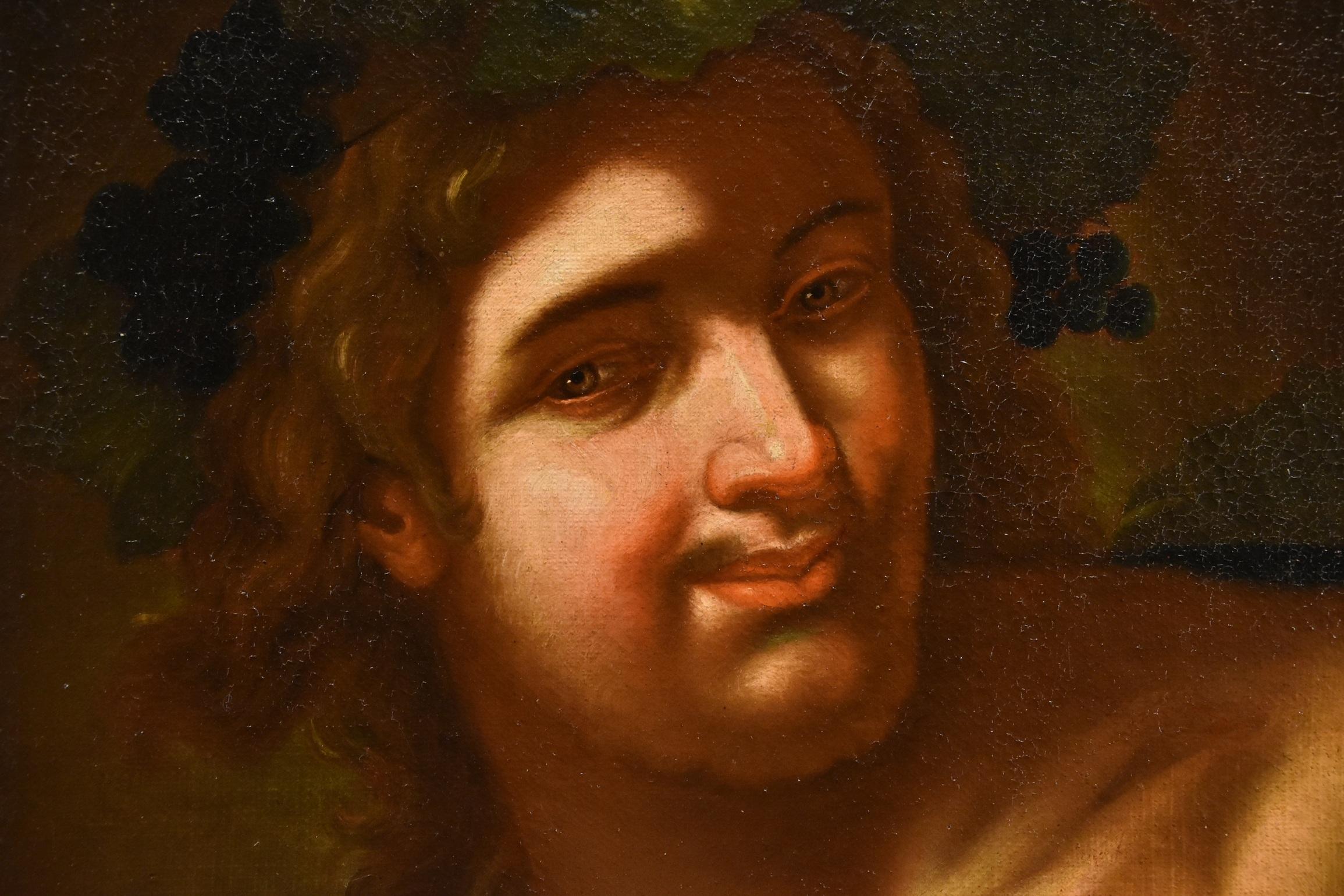 Dionysos Bacco École romaine XVIIe siècle Peinture Huile sur toile Ancien maître en vente 2
