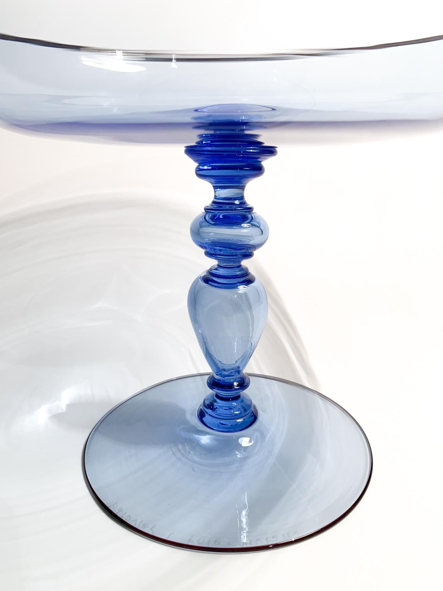 Italian Caravaggio Cup Murano Glass Centerpiece by Barovier & Toso from the 1980s For Sale