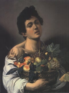 Caravaggio 'Boy with Basket of Fruit' Renaissance Neutral Offset Lithograph