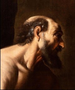 Caravagiste Artistics actif à Naples, première moitié du 17ème siècle. "Saint Jero