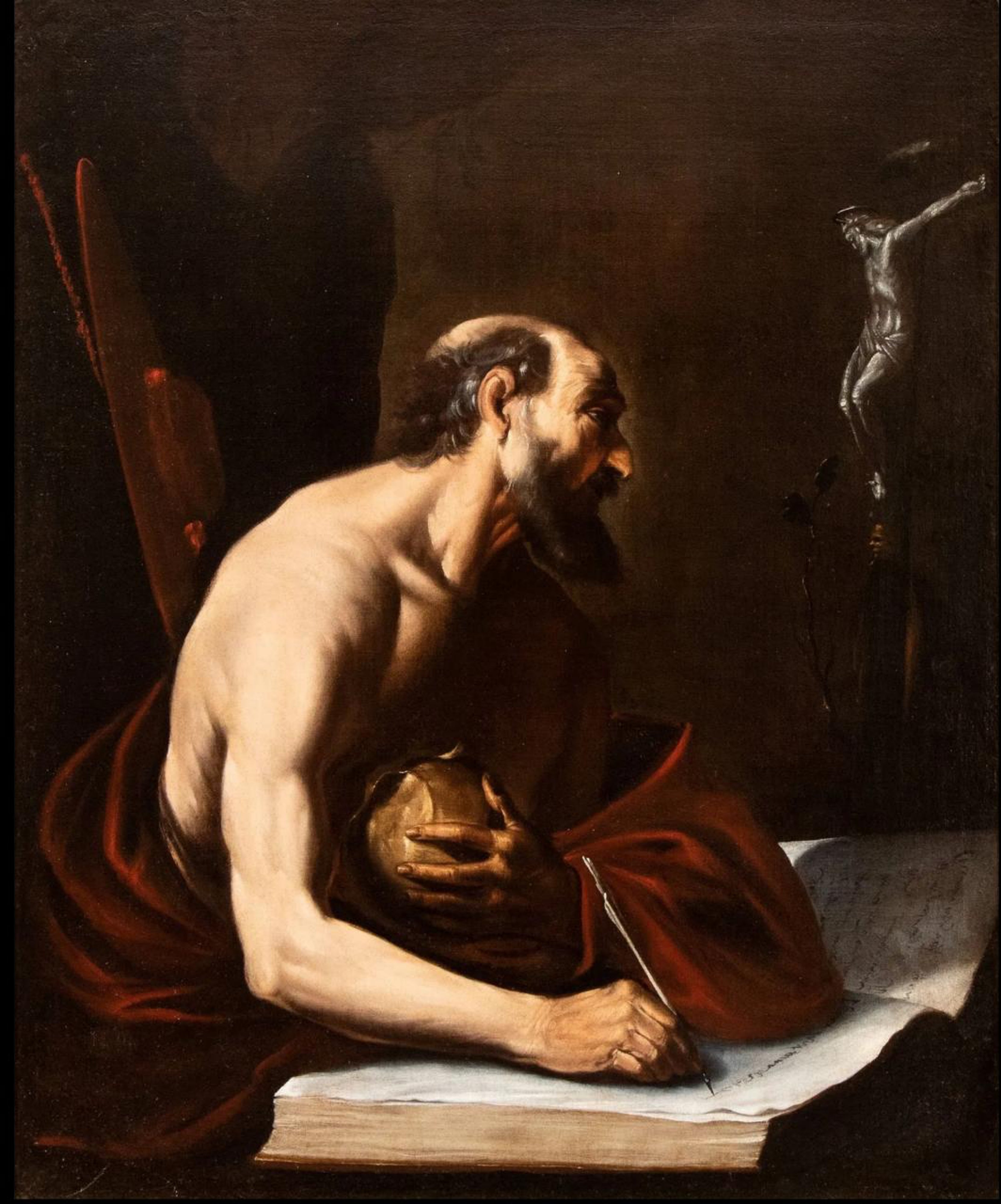 Caravaggist Artist active in Naples, first half of the 17th century. "Saint Jero