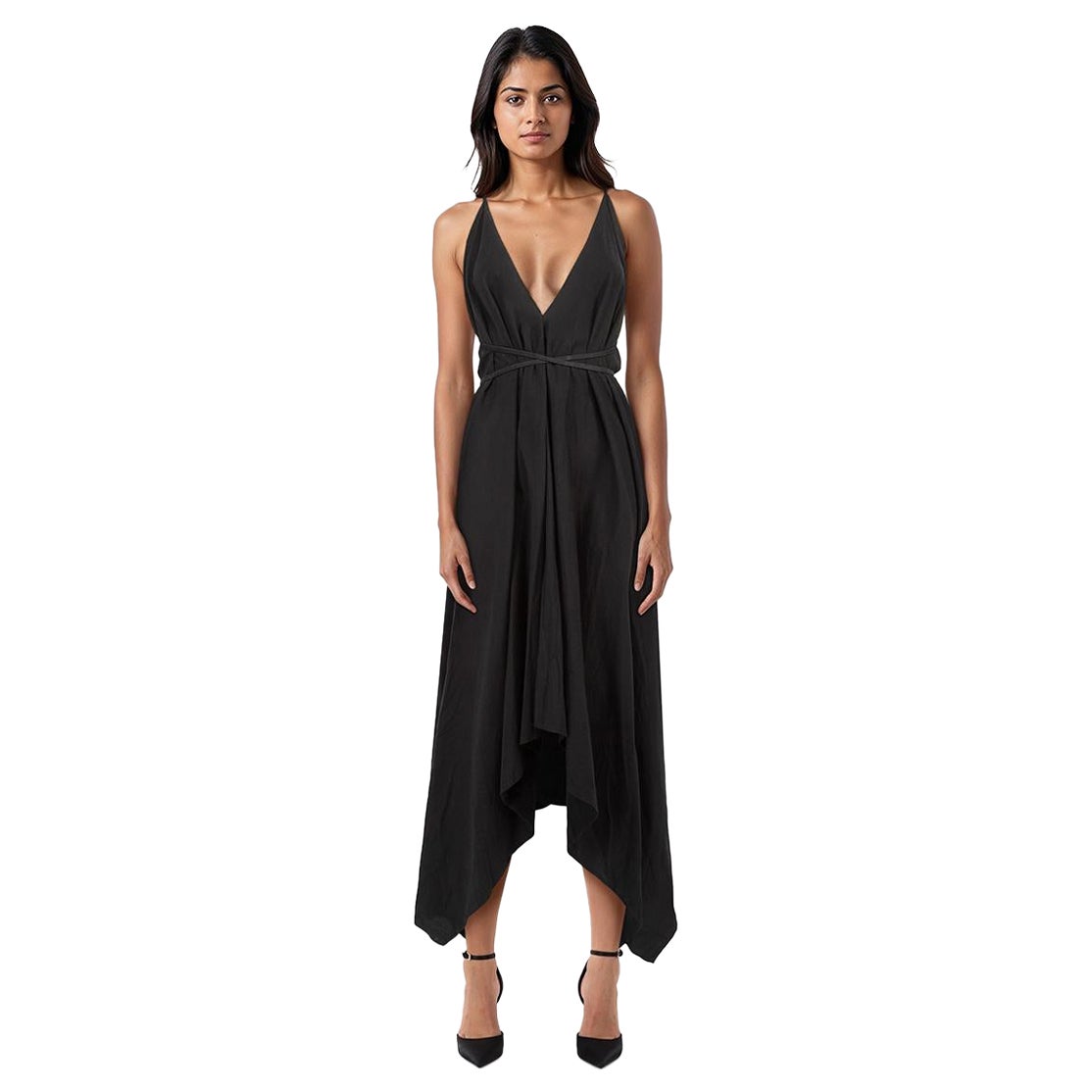 Caravana Black Tie Detail Asymmetric Dress Size M