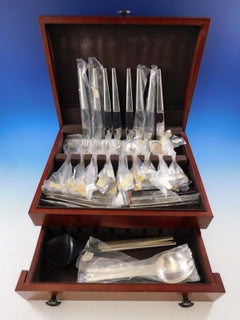 Caravel by Georg Jensen Danish Sterling Silver Flatware Set Dinner Service, New