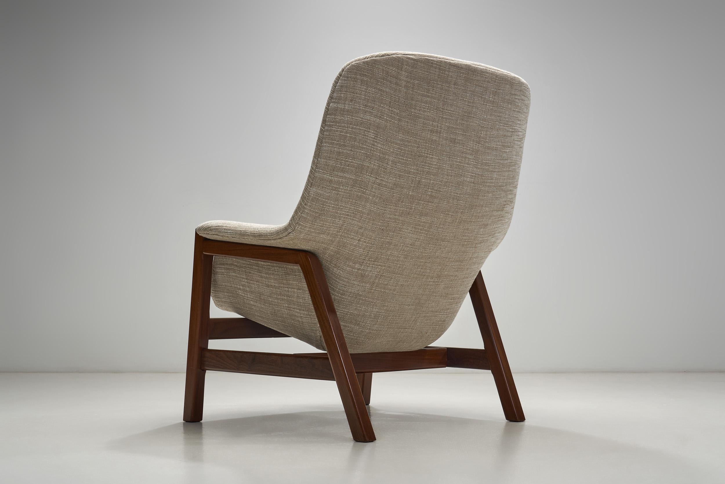 Fabric “Caravelle” Lounge Chair by Carl-Gustaf Hiort af Ornäs, Finland 1962 For Sale