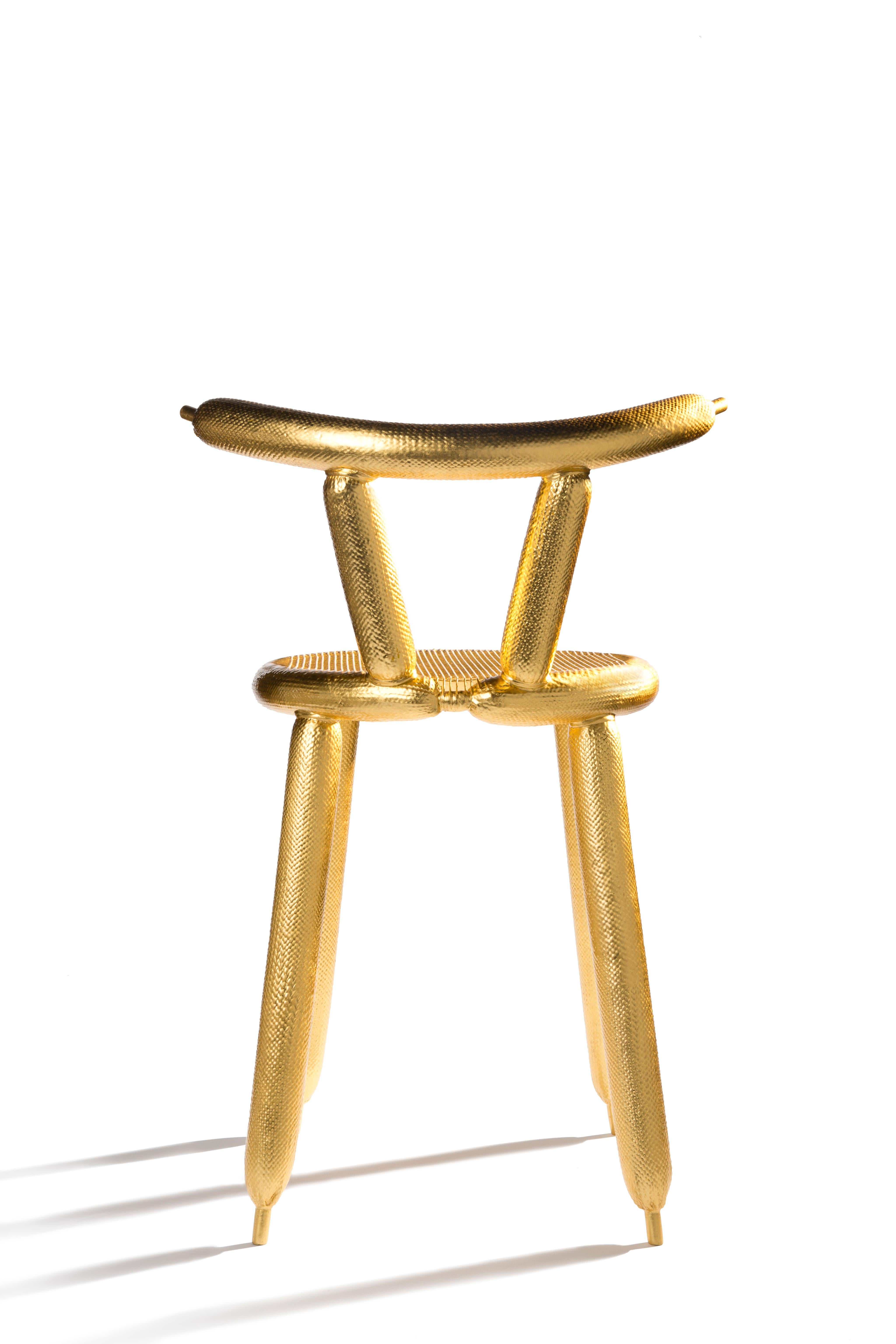 Dutch Carbon Balloon Chair Gold, by Marcel Wanders, 2013, Limited Edition #2/5 For Sale