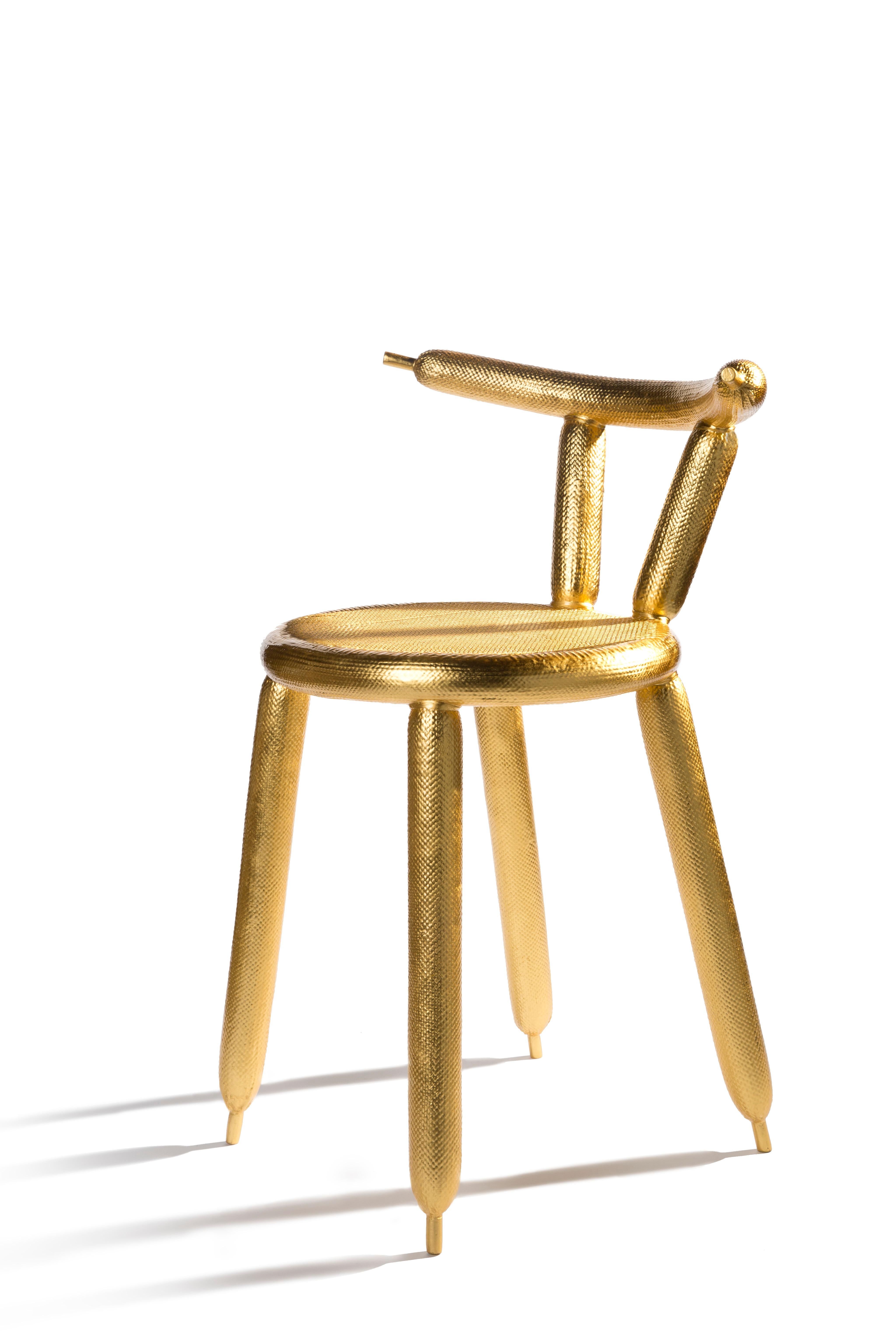 Carbon Balloon Chair Gold, by Marcel Wanders, 2013, Limited Edition #2/5 In New Condition For Sale In Amsterdam, NL