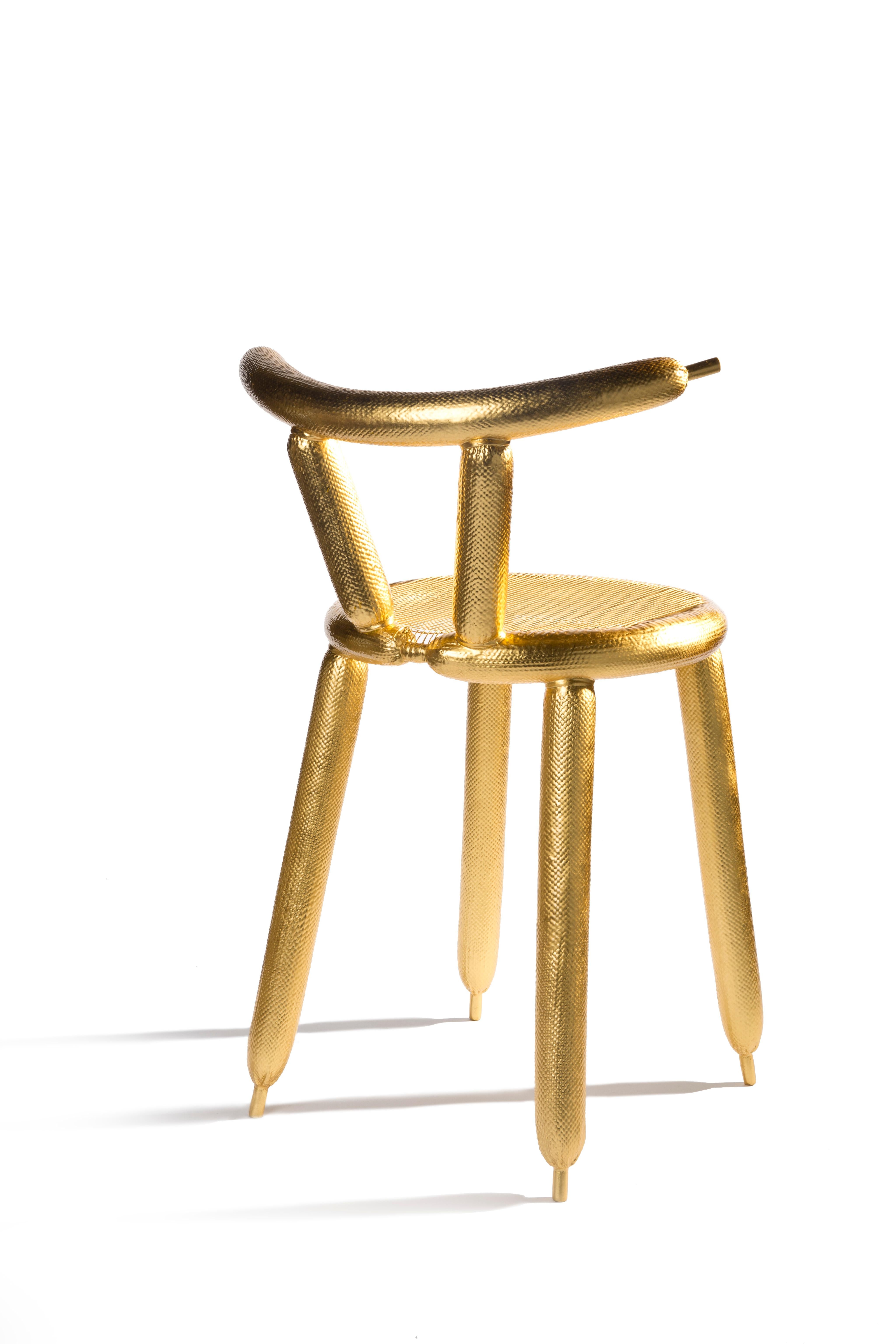 Gold Leaf Carbon Balloon Chair Gold, by Marcel Wanders, 2013, Limited Edition #2/5 For Sale