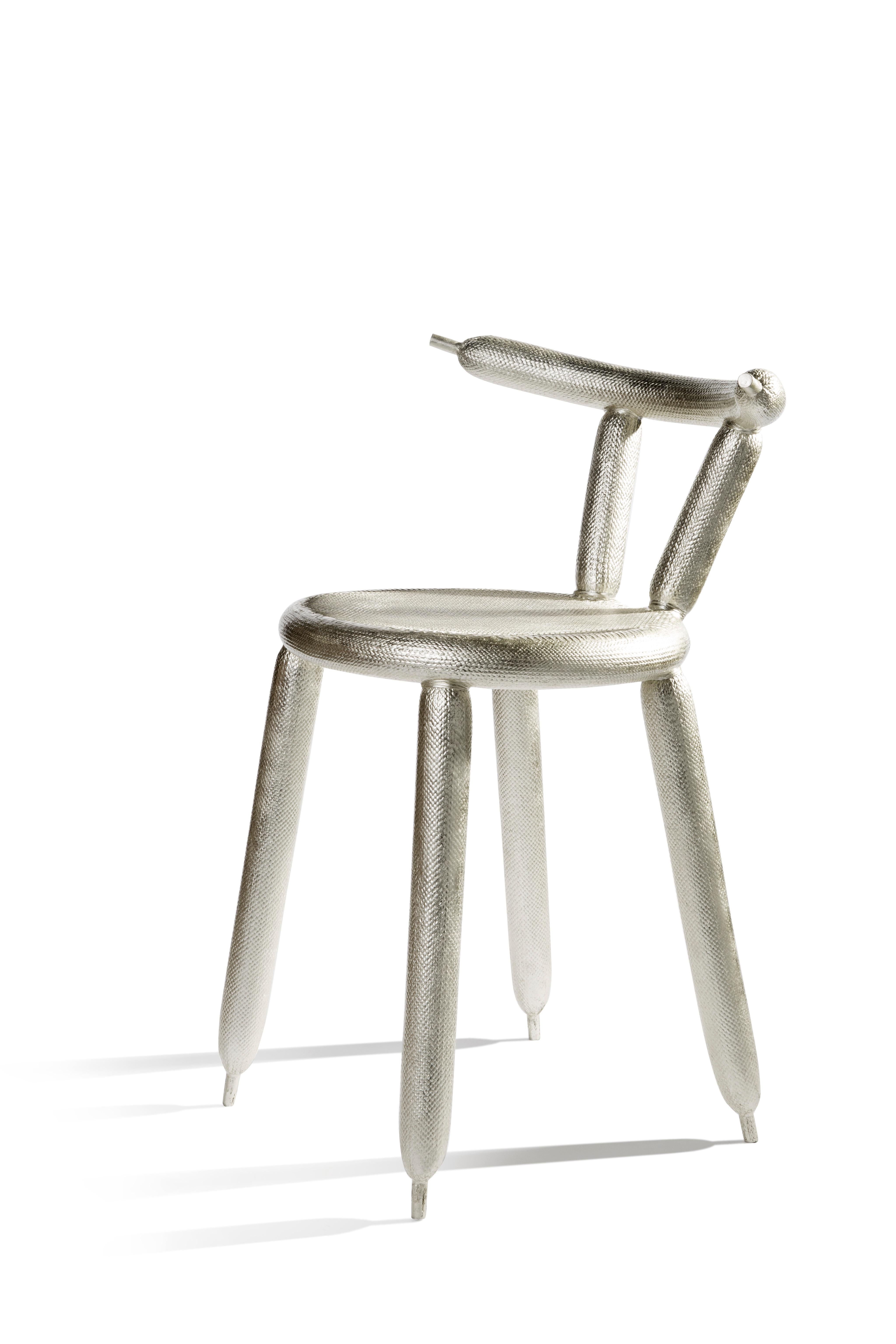 Dutch Carbon Balloon Chair White Gold, by Marcel Wanders, 2013, Limited Edition #2/5 For Sale